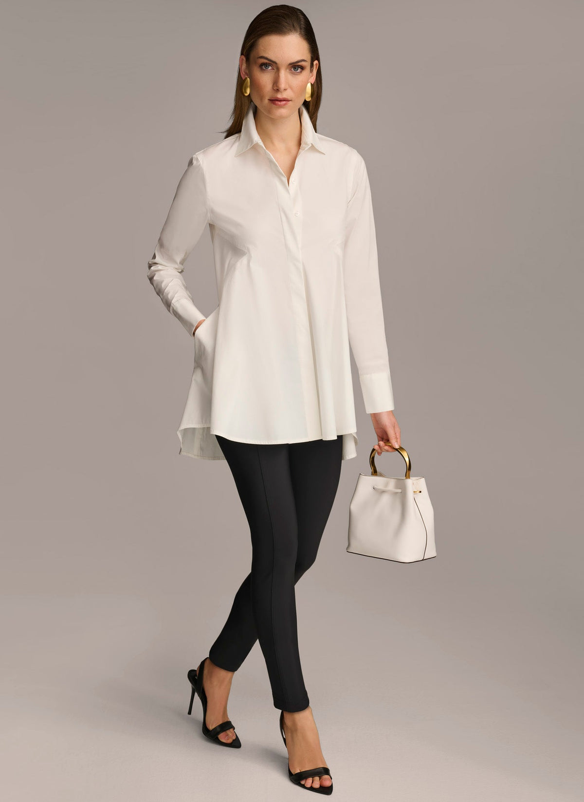 Donna Karan LONG SLEEVE A-LINE TUNIC