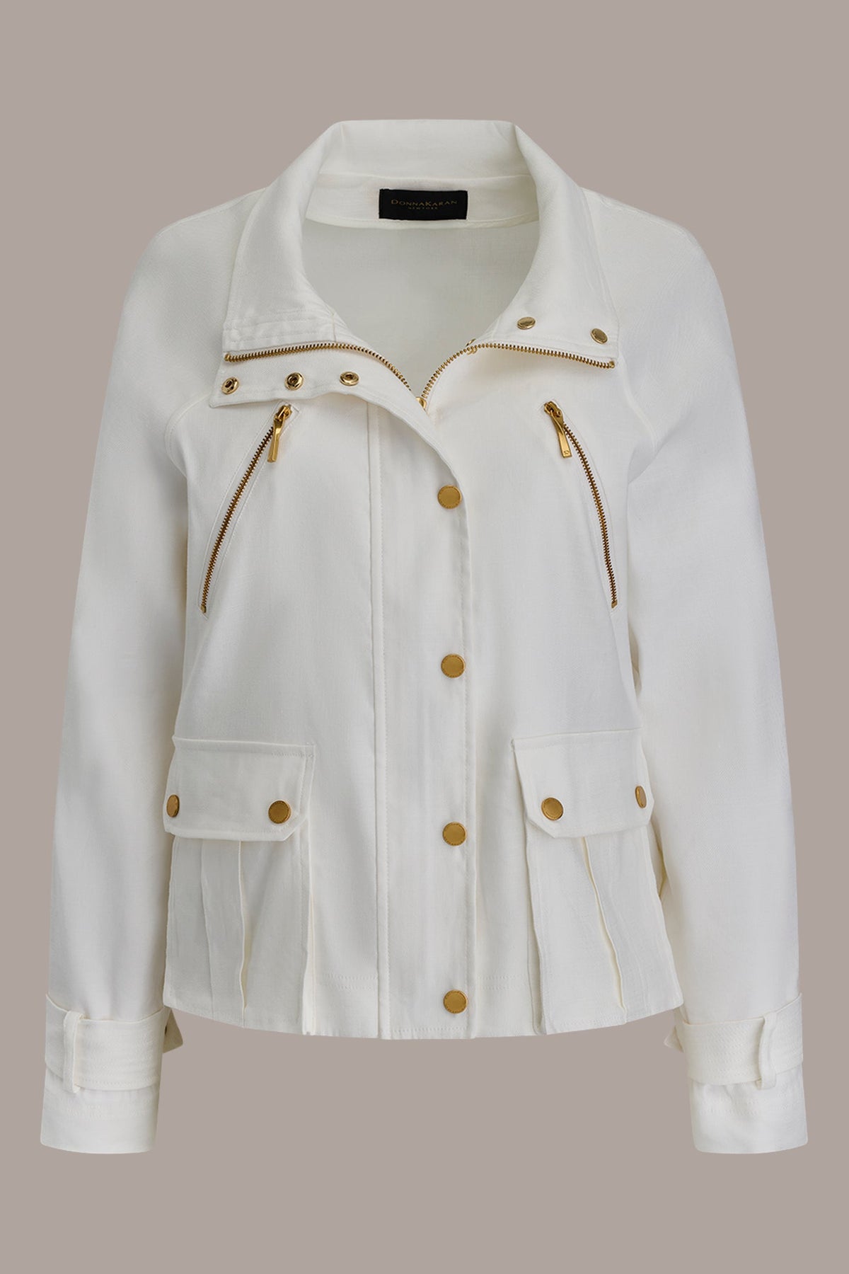 Donna Karan LINEN-BLEND UTILITY JACKET