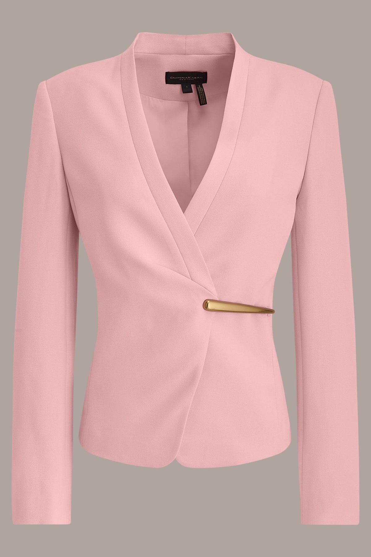 Donna Karan BAR-EMBELLISHED WRAP BLAZER