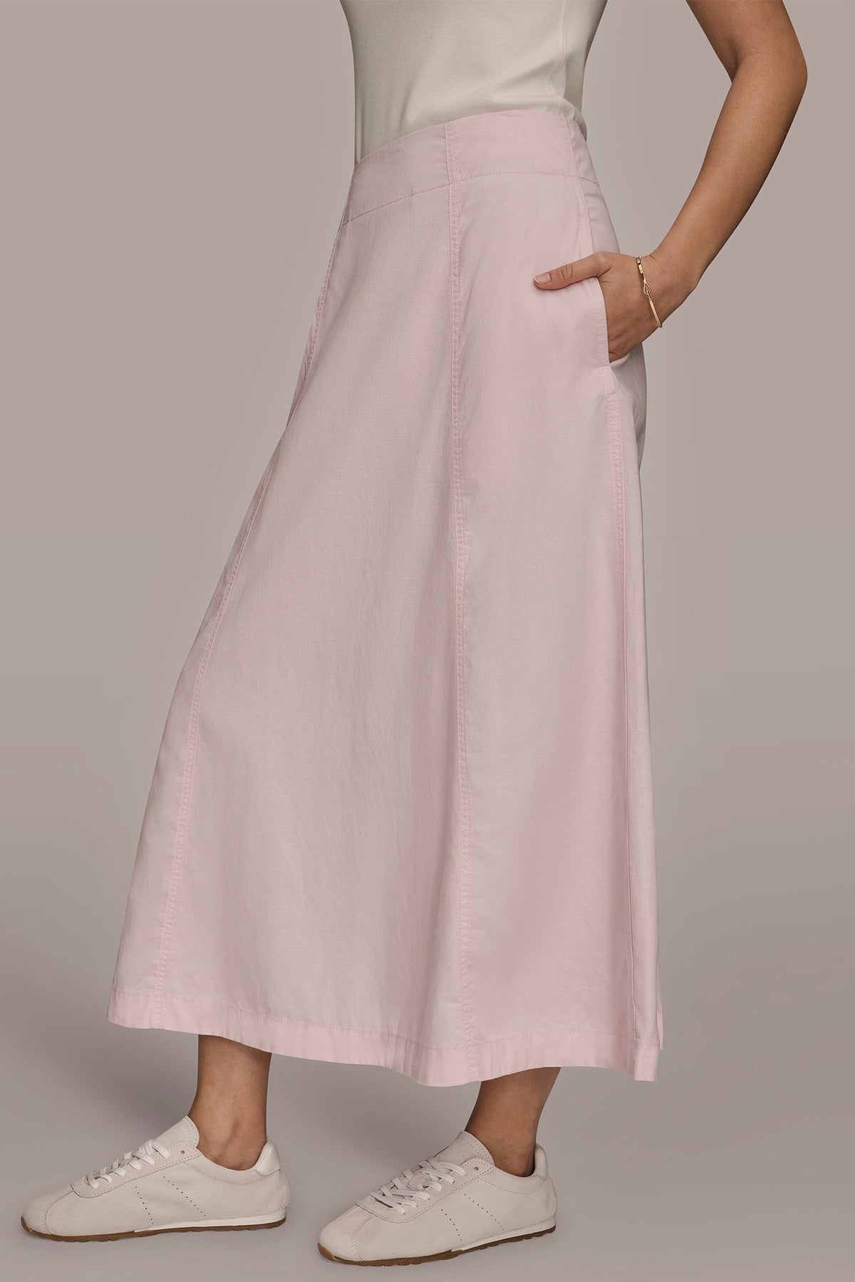Donna Karan BRUSHED MIDI PANEL TRUMPET SKIRT