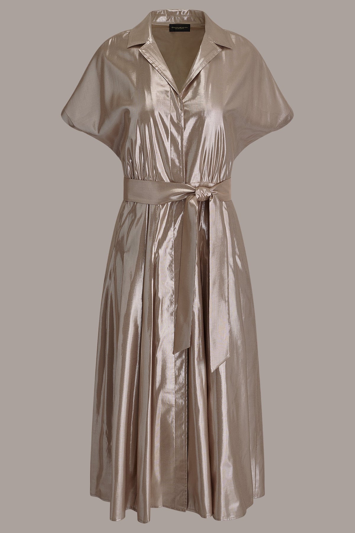 Donna Karan SHORT SLEEVE MIDI SHIRT DRESS