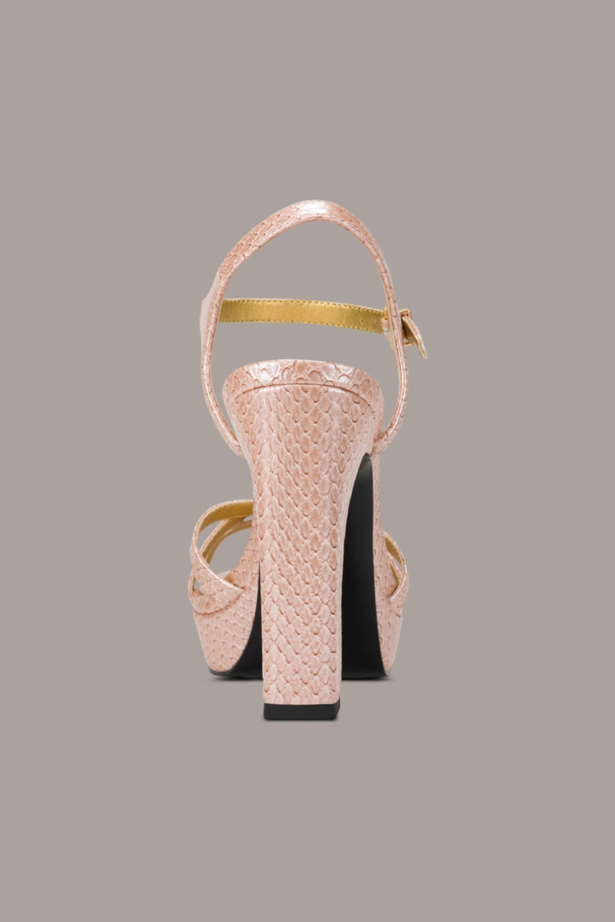 Donna Karan SPENCER METALLIC SNAKE-EFFECT PLATFORM SANDAL