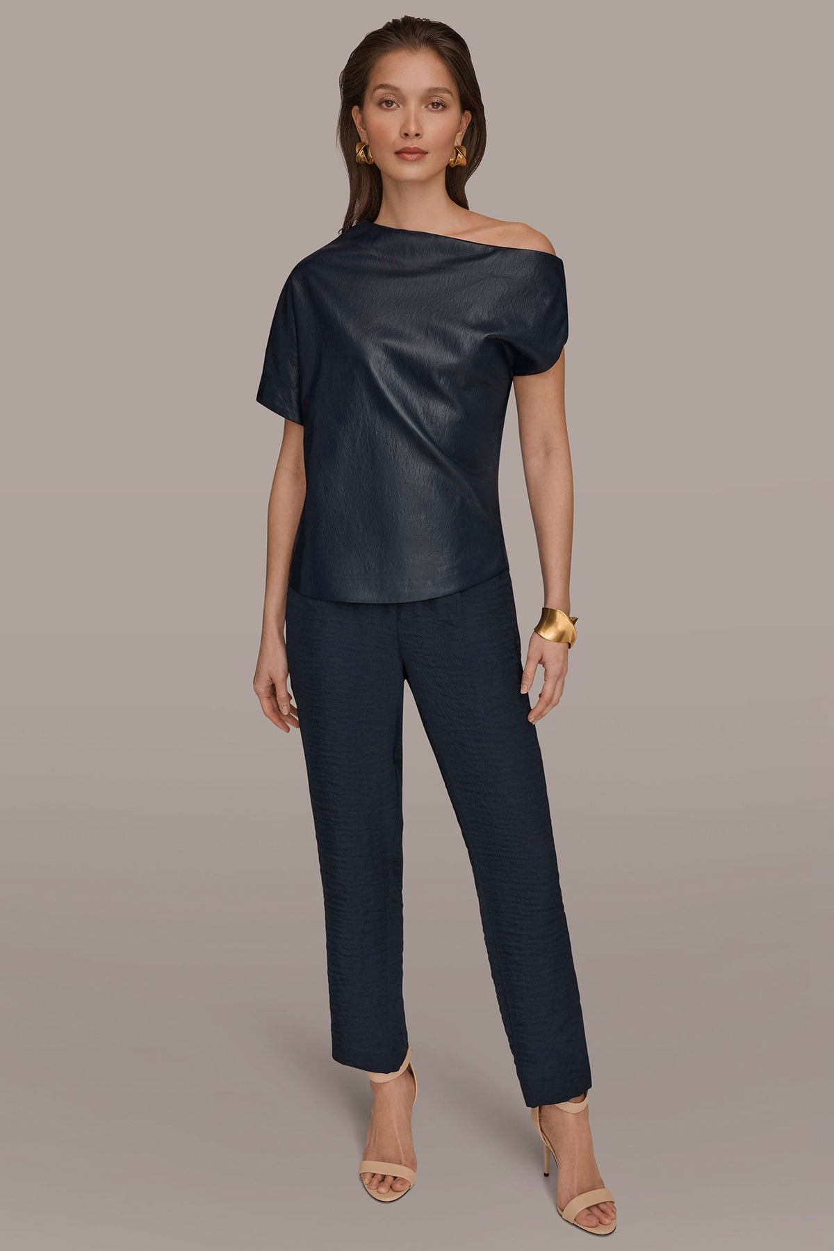 Donna Karan ASYMMETRIC ANGLE HEM TOP