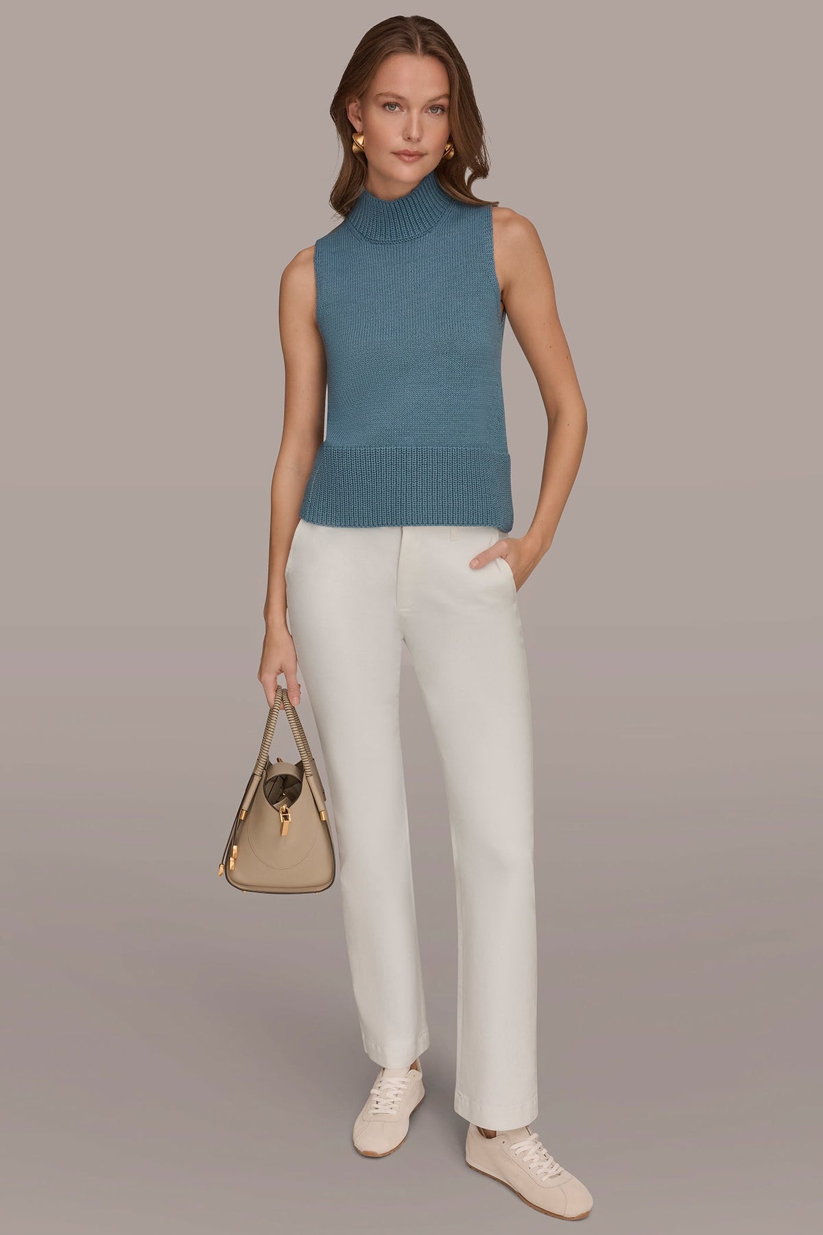 Donna Karan SLEEVELESS A-LINE SWEATER