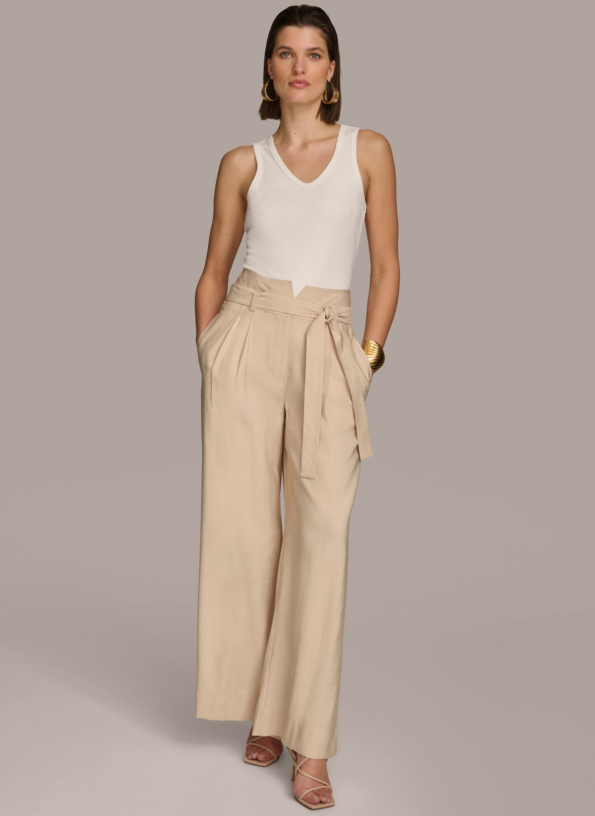 Donna Karan HIGH WAIST WIDE LEG PANT