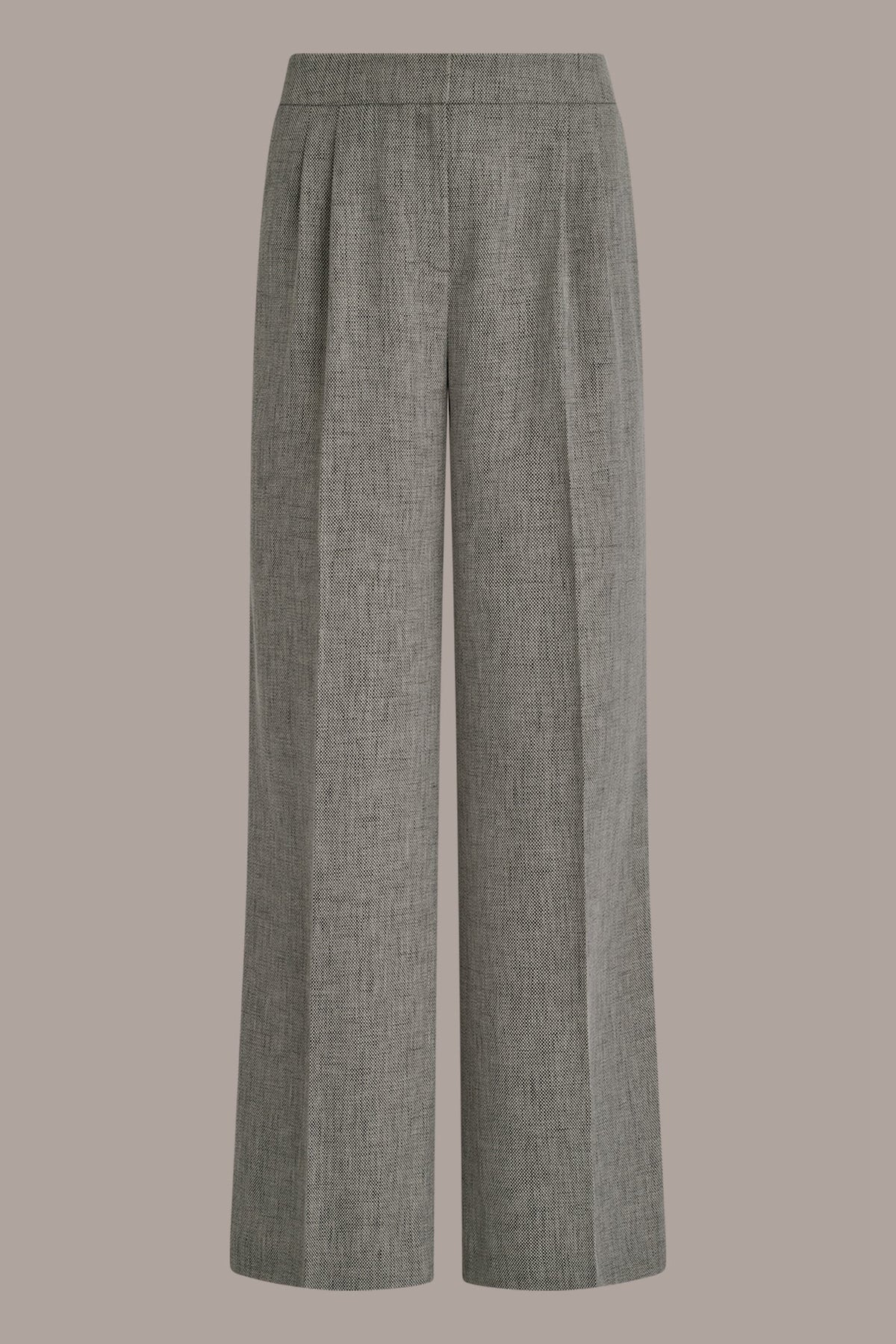 Donna Karan MID-RISE MÉLANGE PLEATED WIDE-LEG SUIT PANT