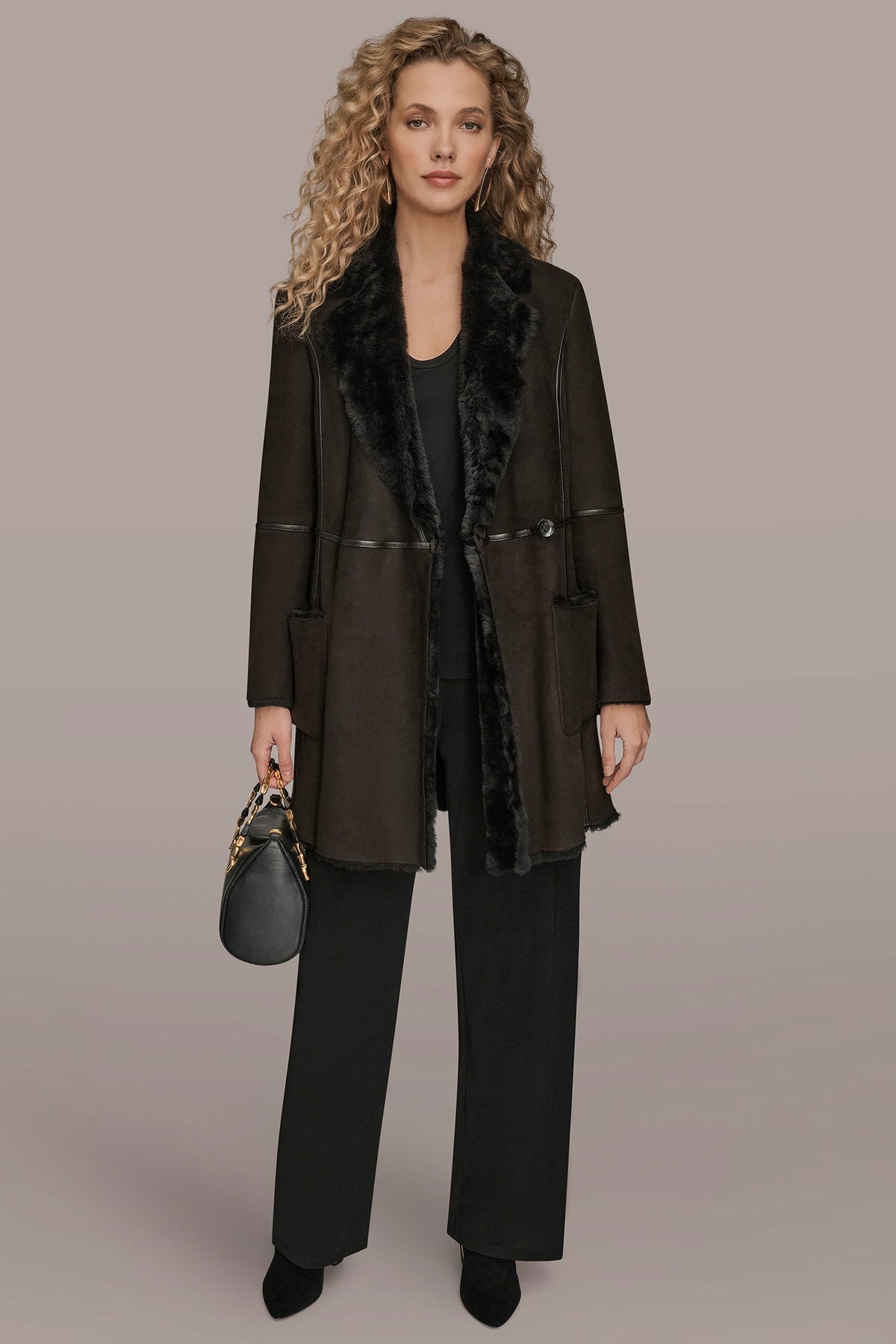 Donna Karan SHEARLING COAT