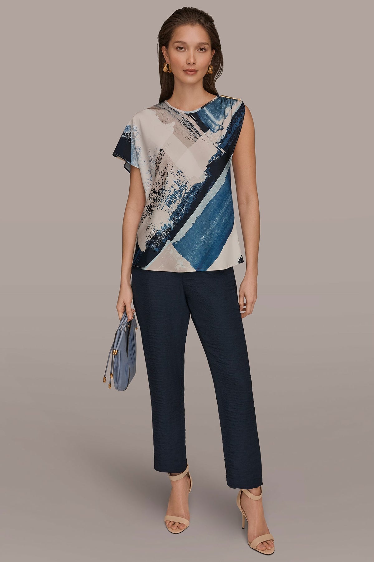 Donna Karan ASYMMETRICAL SHOULDER BLOUSE