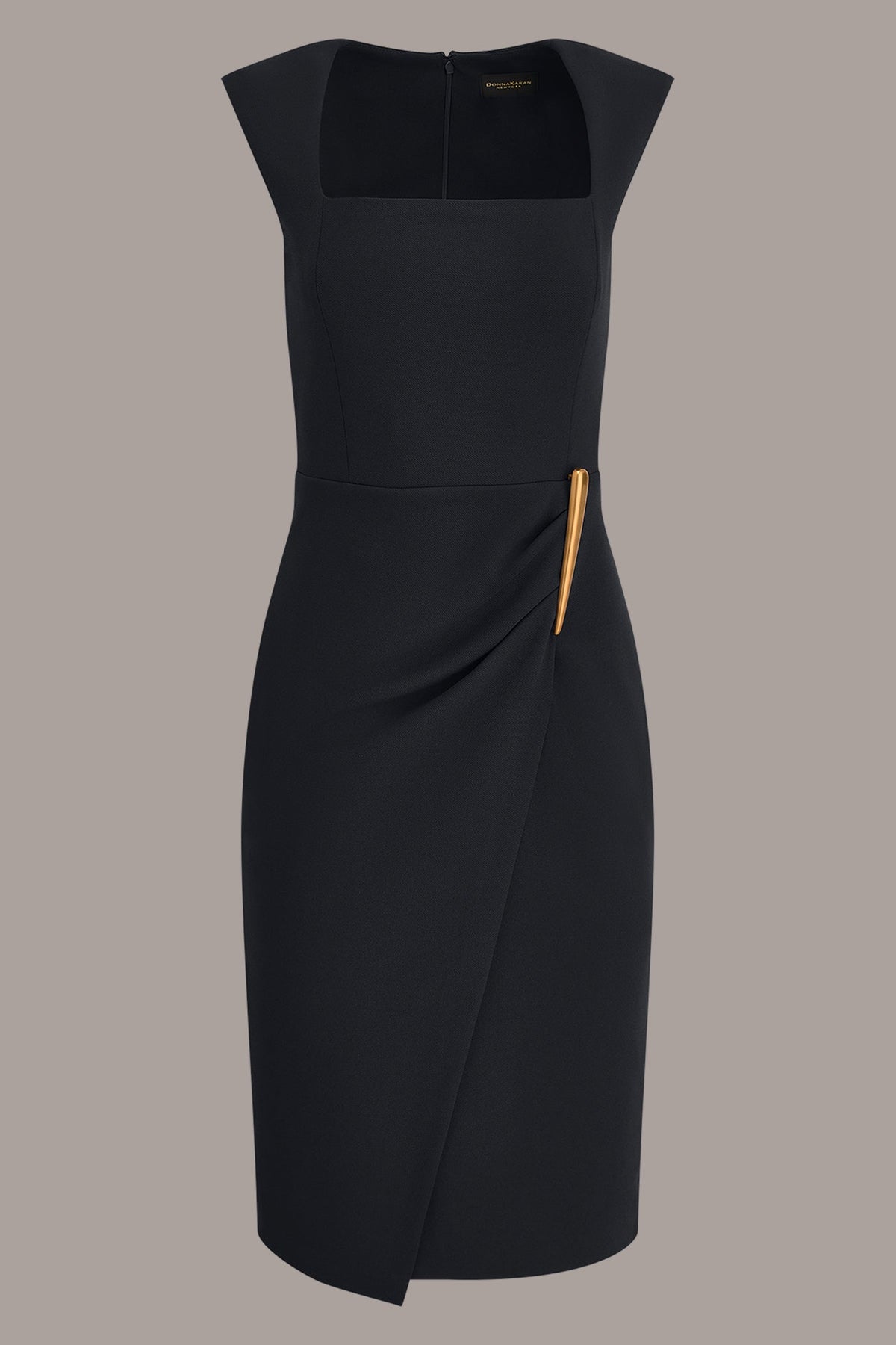 Donna Karan SLEEVELESS WRAP-EFFECT MIDI DRESS