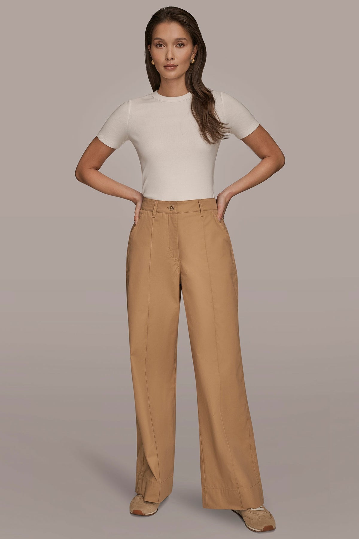 Donna Karan HIGH-RISE PINTUCKED TROUSER