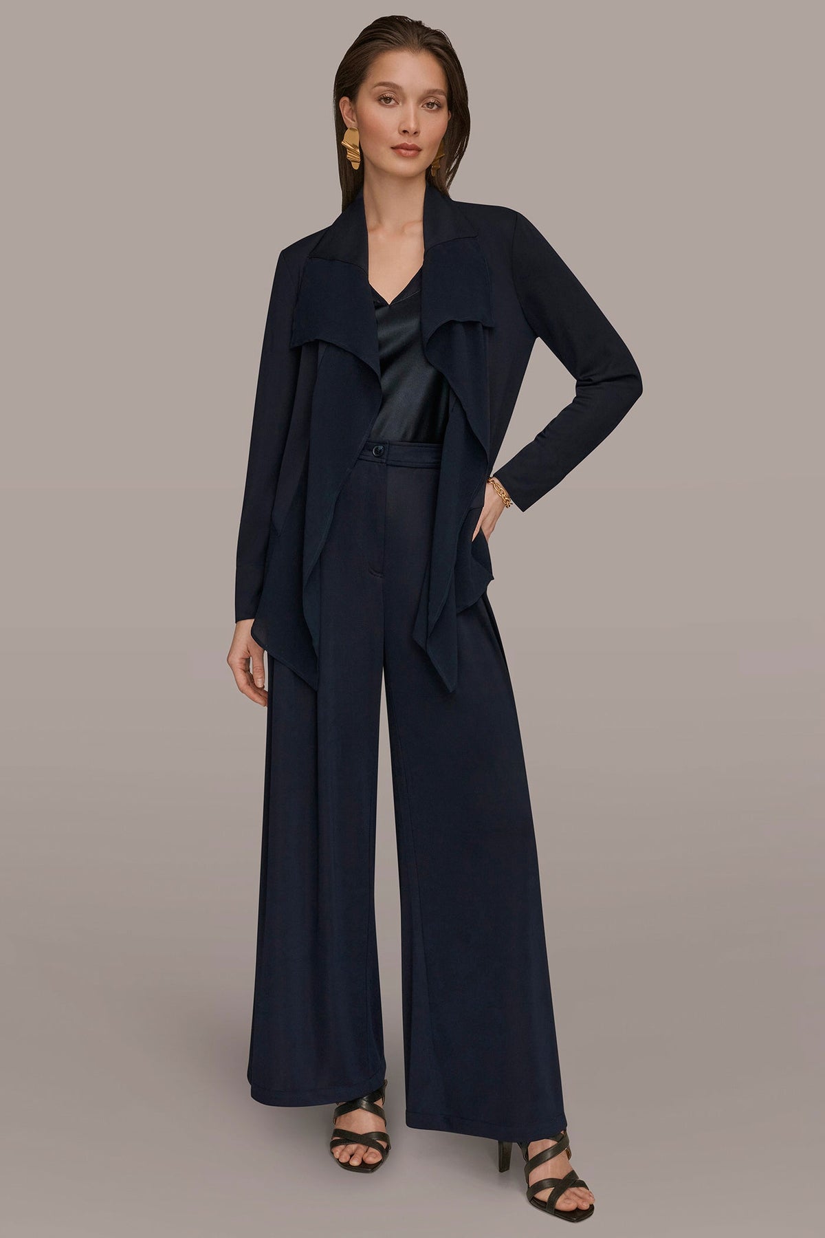 Donna Karan RUFFLE-FRONT JACKET