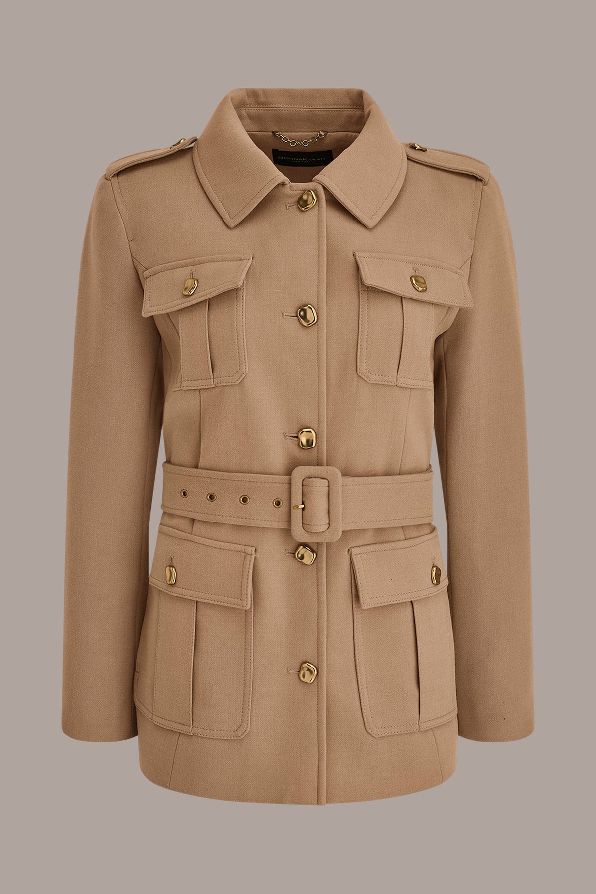 Donna Karan BELTED MILITARY BLAZER