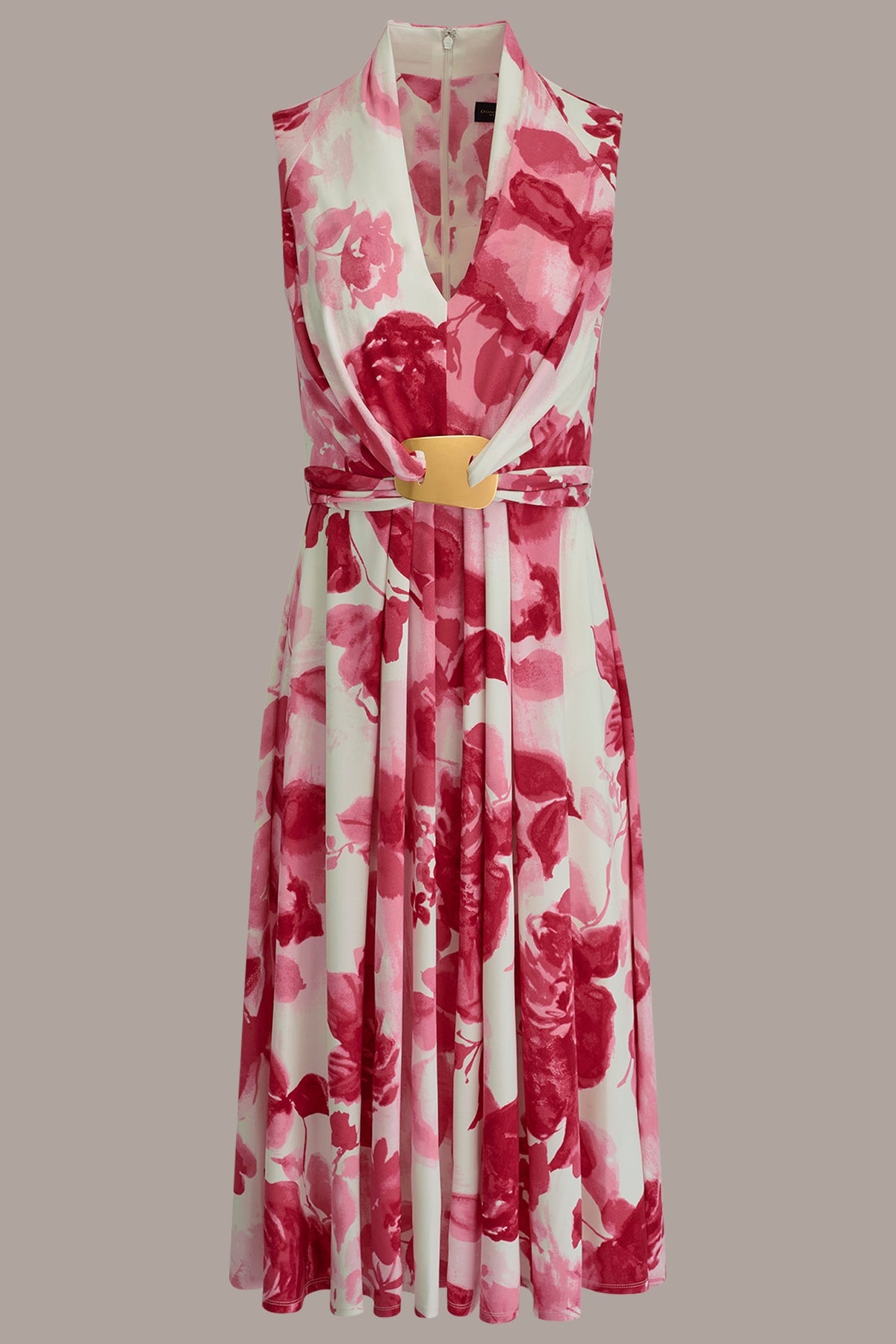 Donna Karan FLORAL MIDI A-LINE DRESS