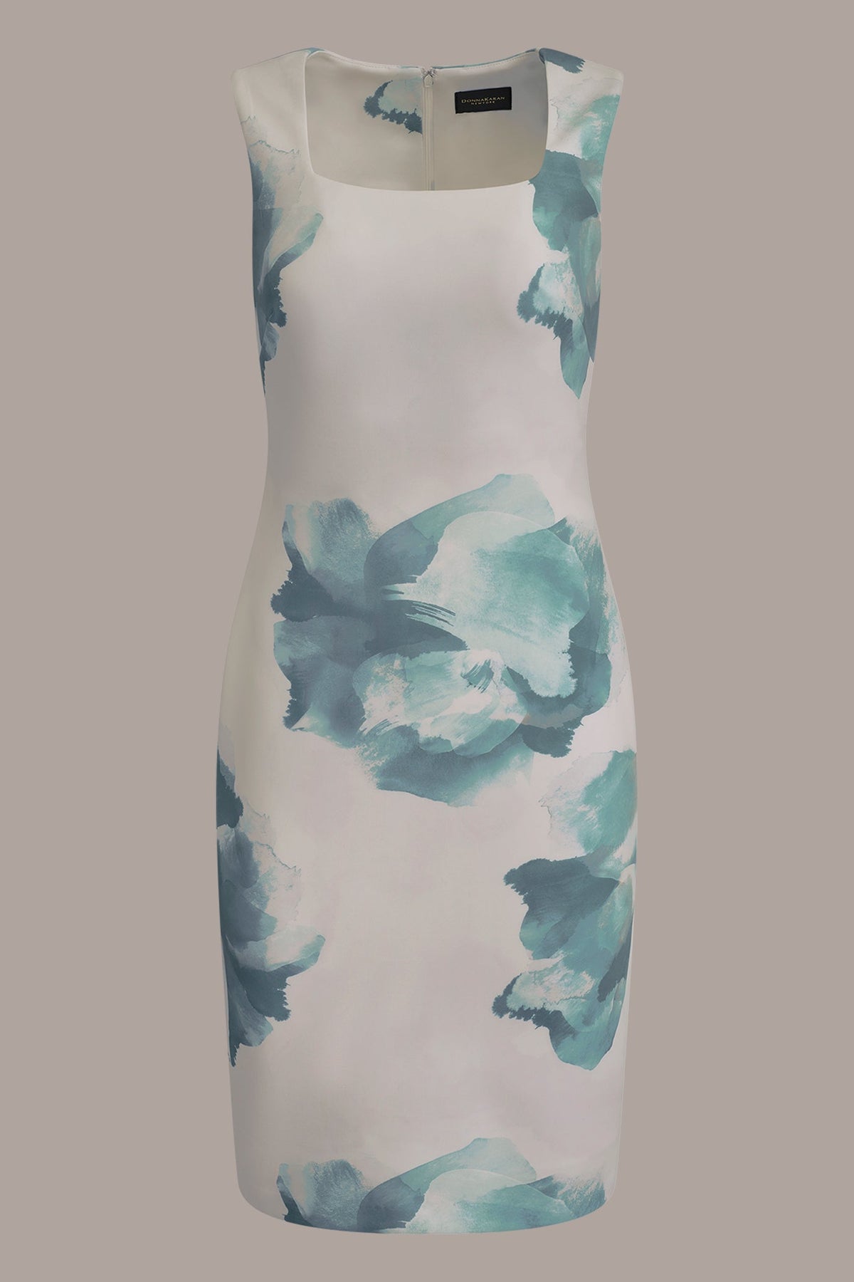 Donna Karan FLORAL MIDI SHEATH DRESS