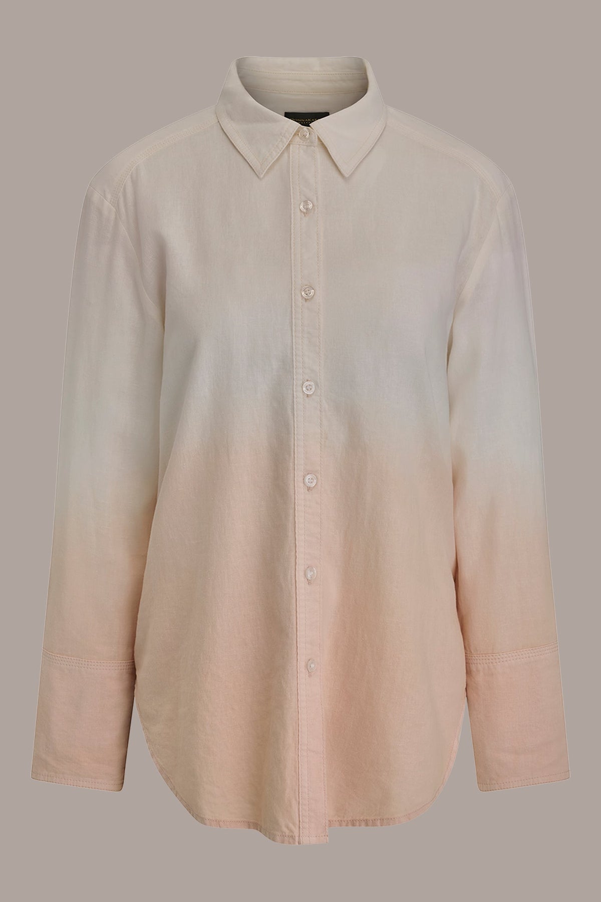Donna Karan LINEN-BLEND DIP-DYED STRIPED SHIRT