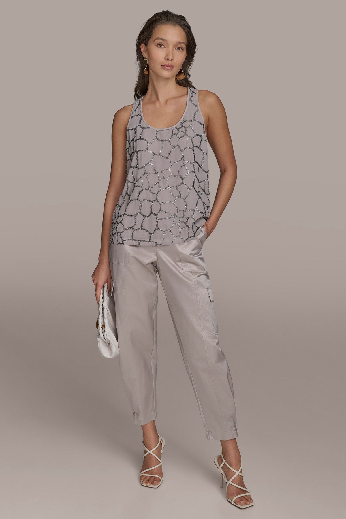 Donna Karan SHELL WITH SEQUIN DETAIL