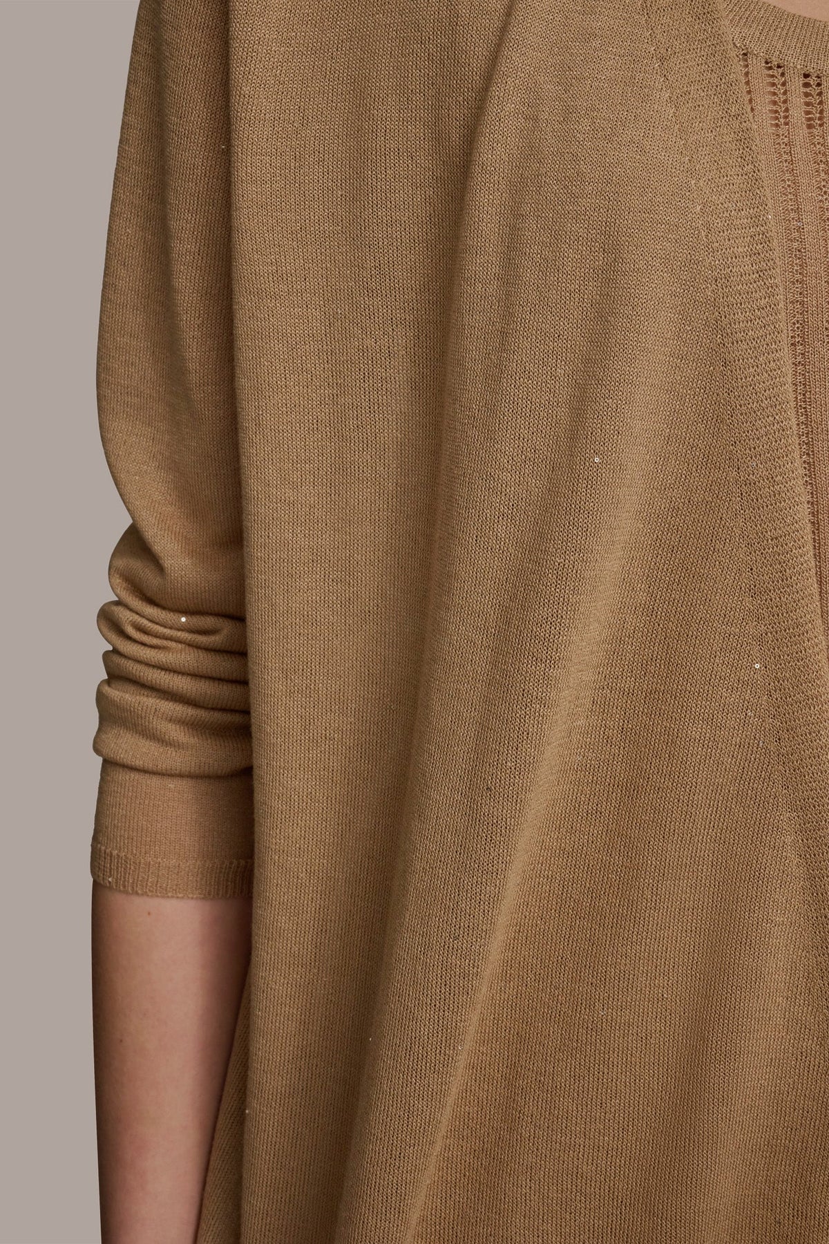 Donna Karan LONG SLEEVE RIB OPEN CARDIGAN