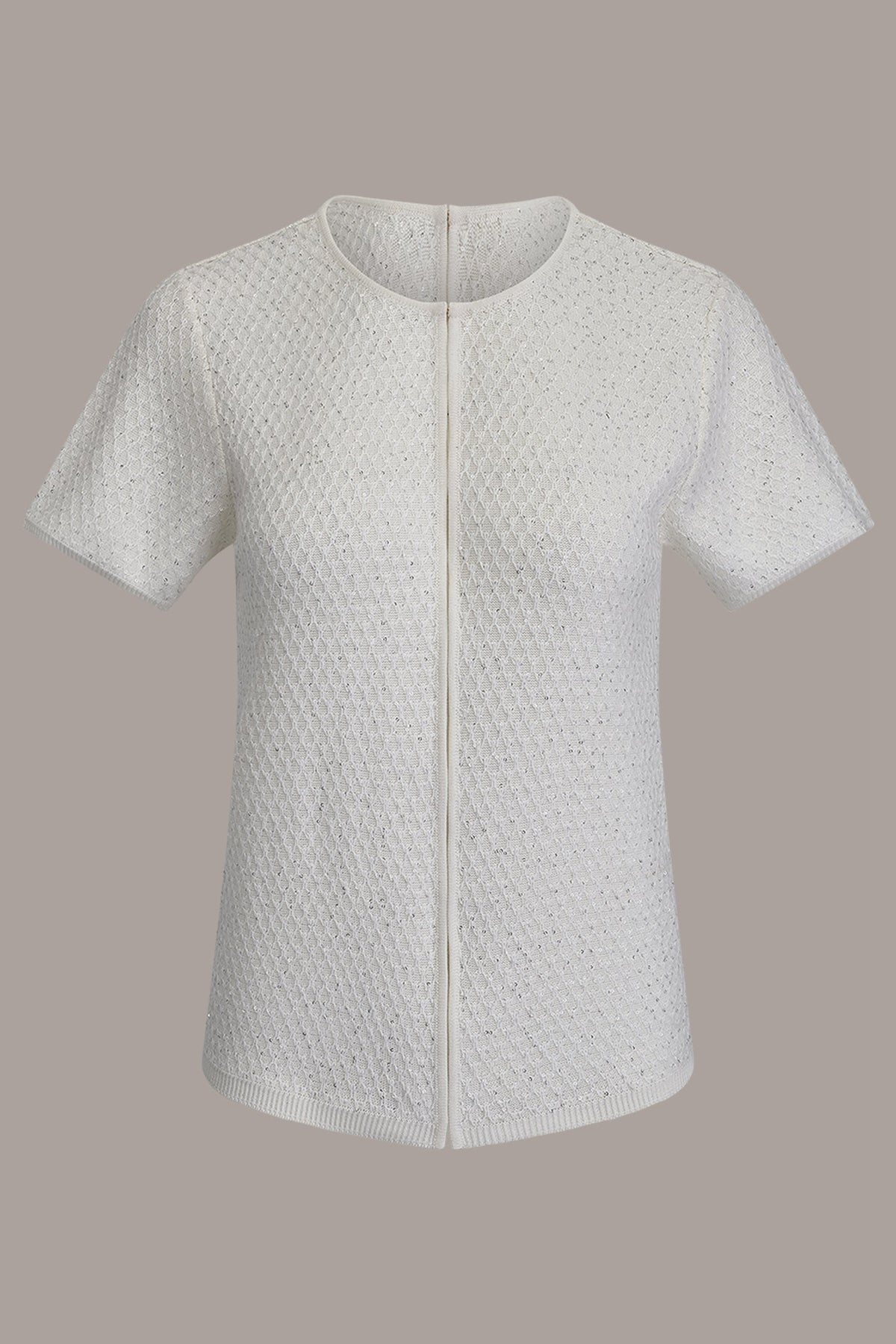 Donna Karan SHORT SLEEVE SEQUIN CARDIGAN