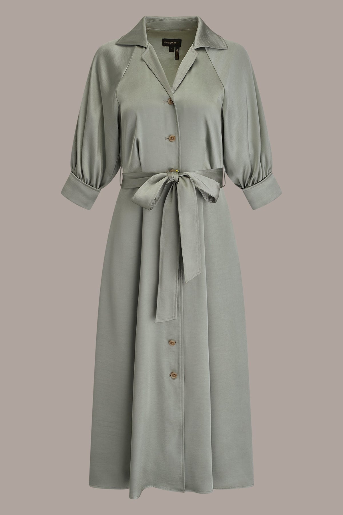 Donna Karan SATIN MIDI SHIRT DRESS