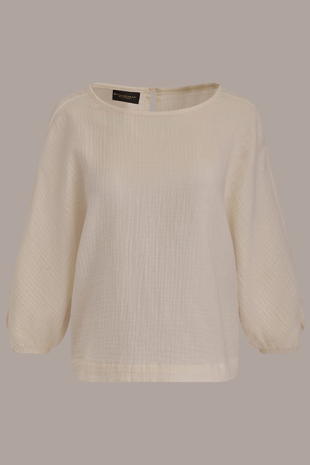 Donna Karan 3/4 SLEEVE TWIST CUFF BLOUSE