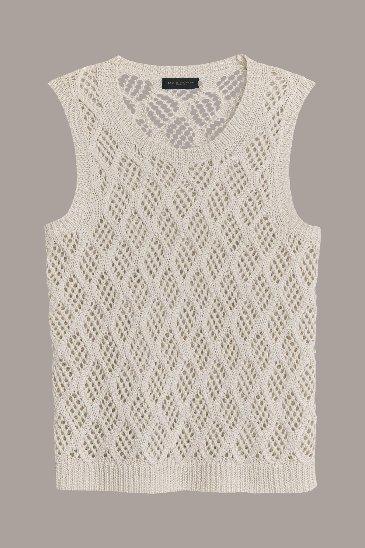 Donna Karan DIAMOND PATTERN CREW NECK TOP