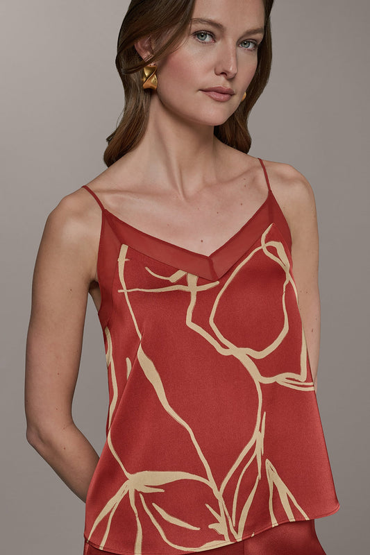 Donna Karan SLEEVELESS V-NECK PRINT CAMI
