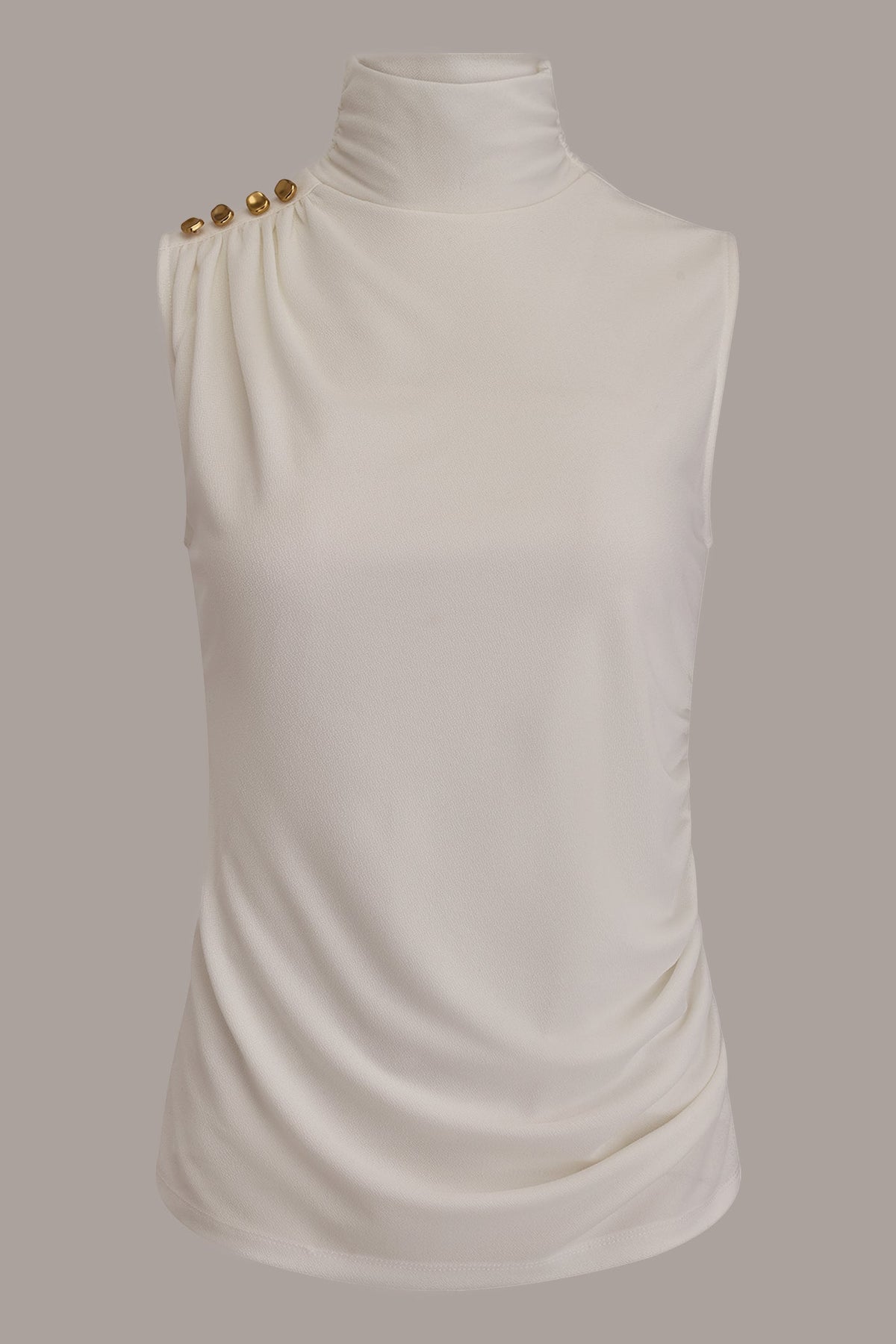 Donna Karan BUTTON SHOULDER BLOUSE