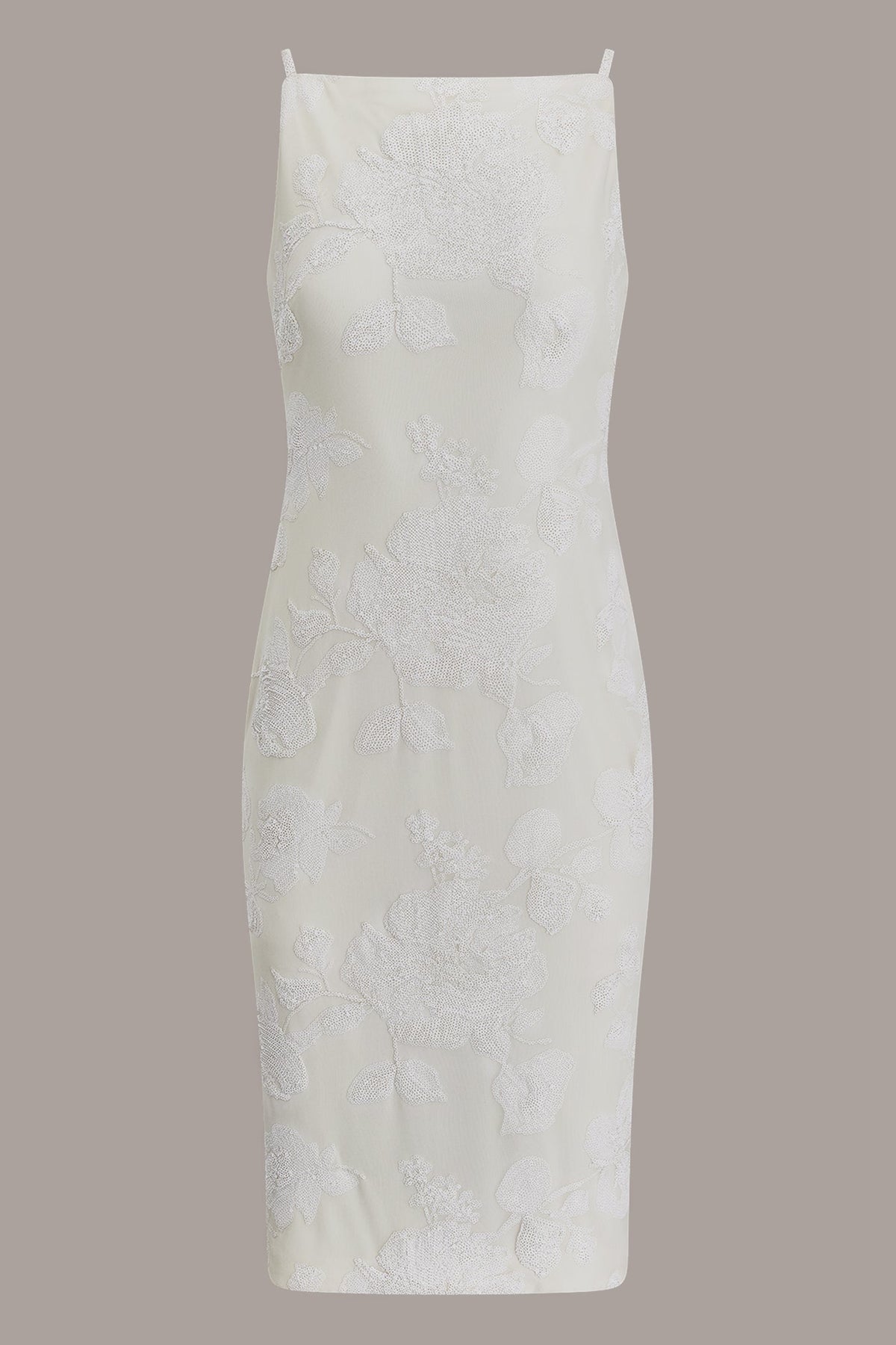 Donna Karan FLORAL SEQUIN MIDI SHEATH DRESS
