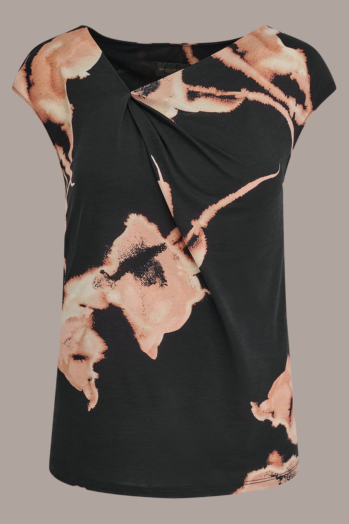 Donna Karan FLORAL ASYMMETRIC BLOUSE