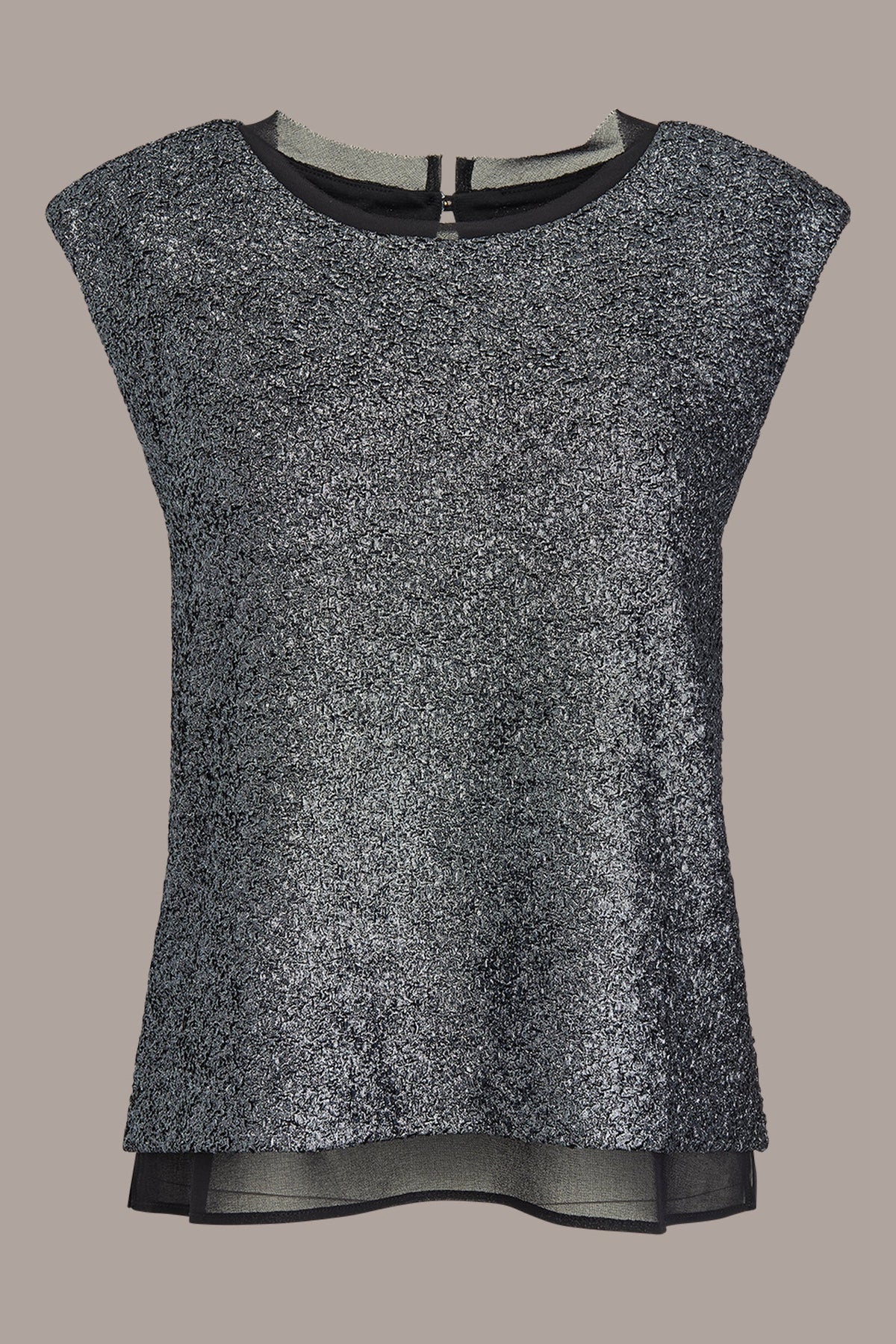 Donna Karan CHIFFON-TRIMMED BLOUSE