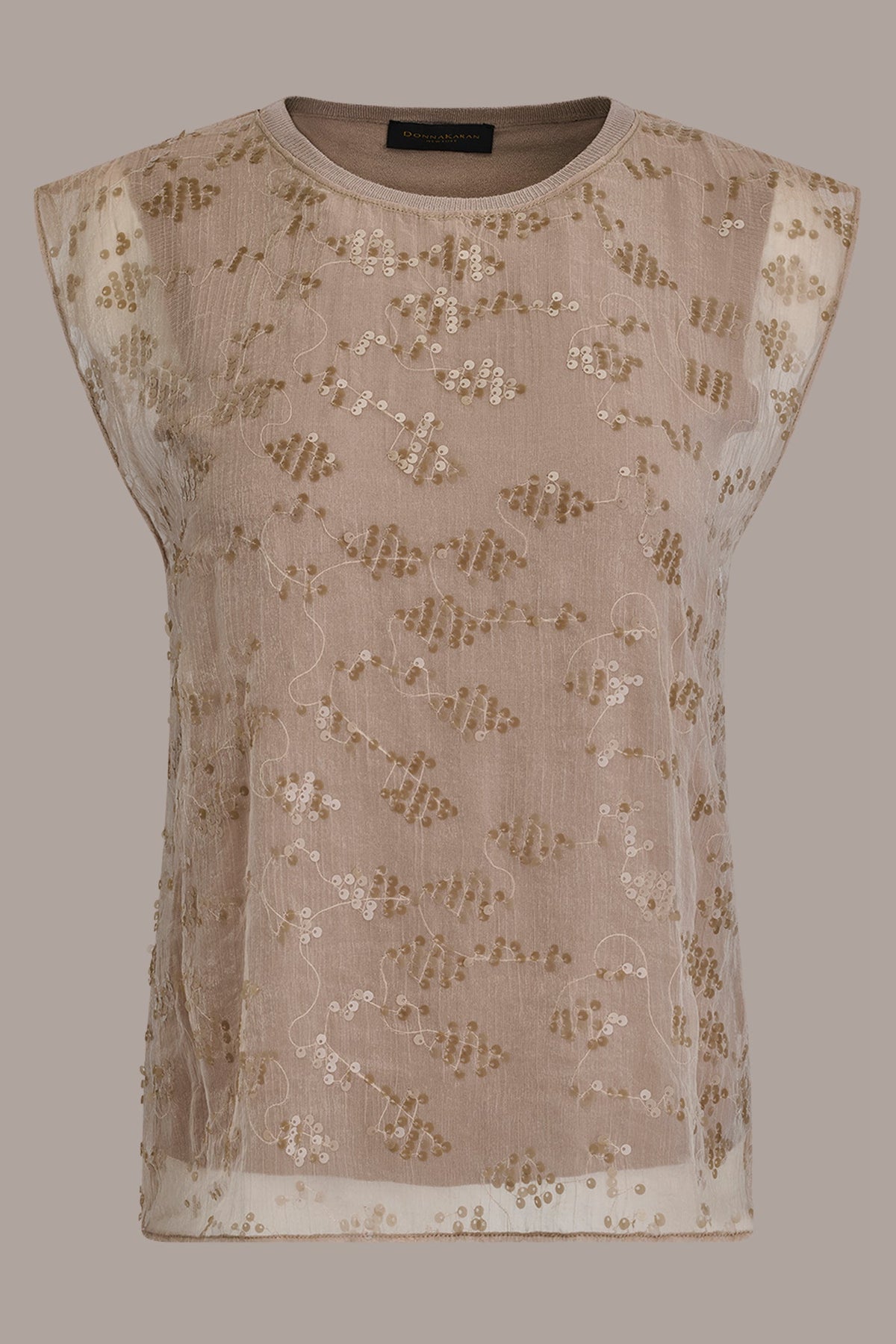Donna Karan LAYERED SEQUIN SWEATER