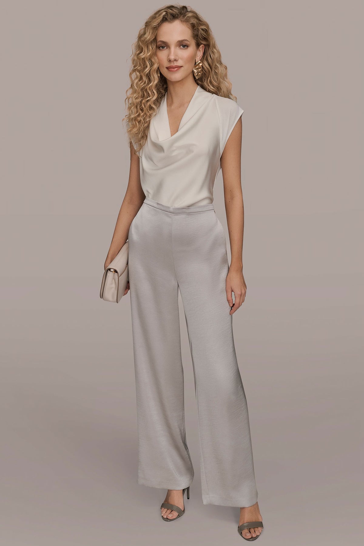 Donna Karan EXTRA HIGH-RISE SATIN PULL-ON PANT