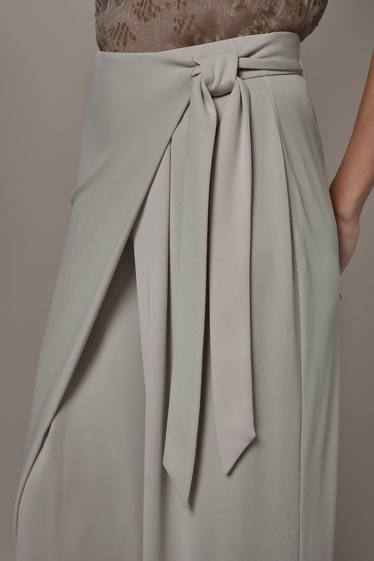 Donna Karan EXTRA HIGH-RISE WRAP OVERLAY RELAXED PANT