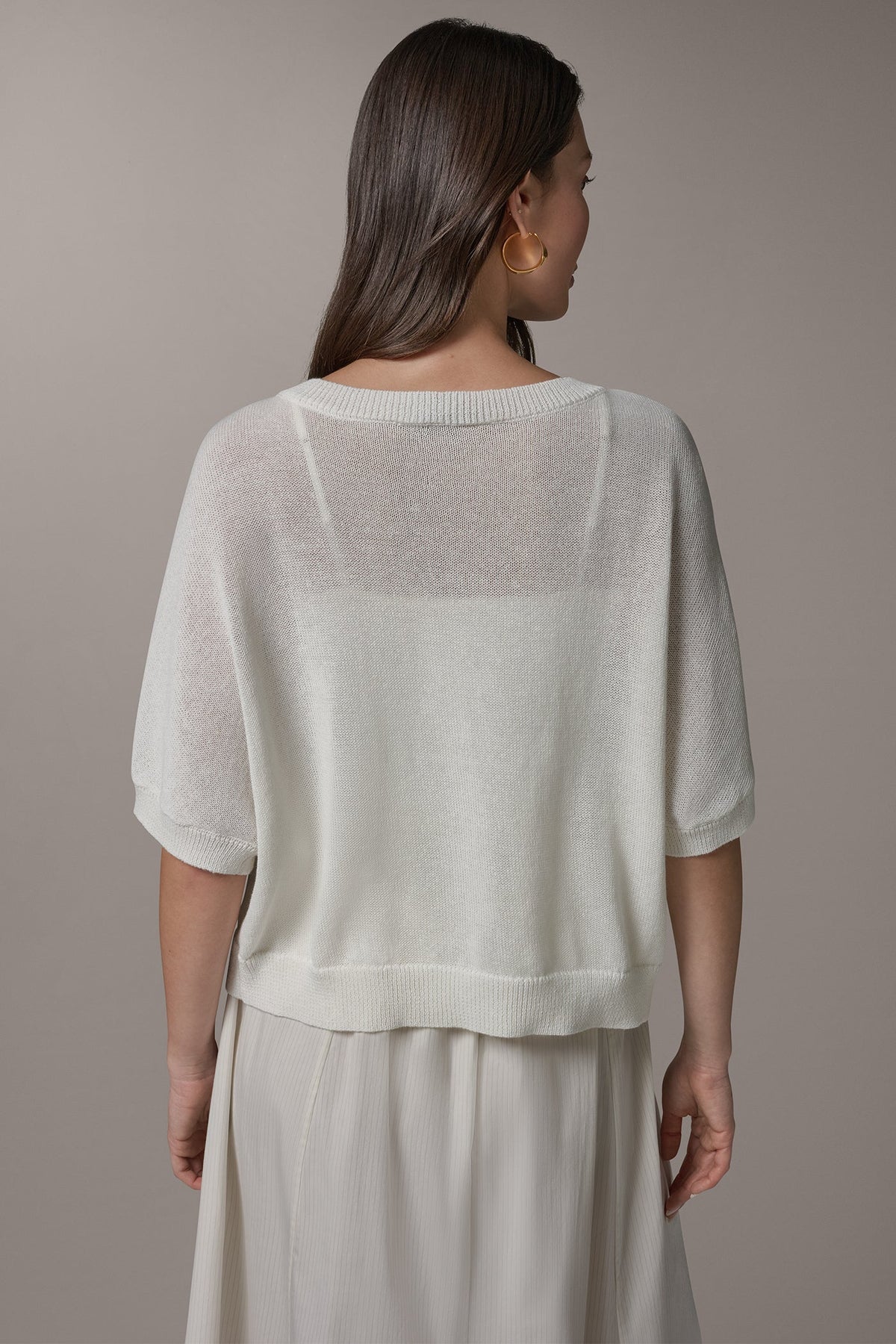 Donna Karan SHORT SLEEVE EASY CARDIGAN