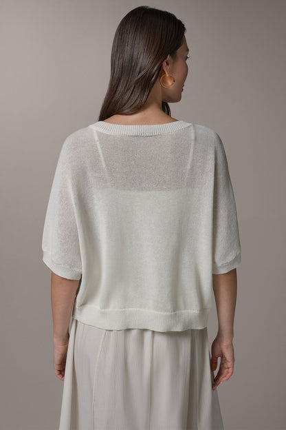 Donna Karan SHORT SLEEVE EASY CARDIGAN