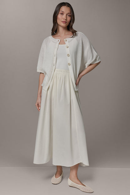 Donna Karan SHORT SLEEVE EASY CARDIGAN