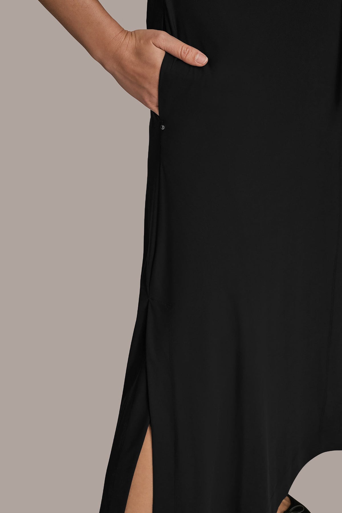 Donna Karan THE MODERN TRAVEL ELBOW-SLEEVE MIDI WRAP DRESS