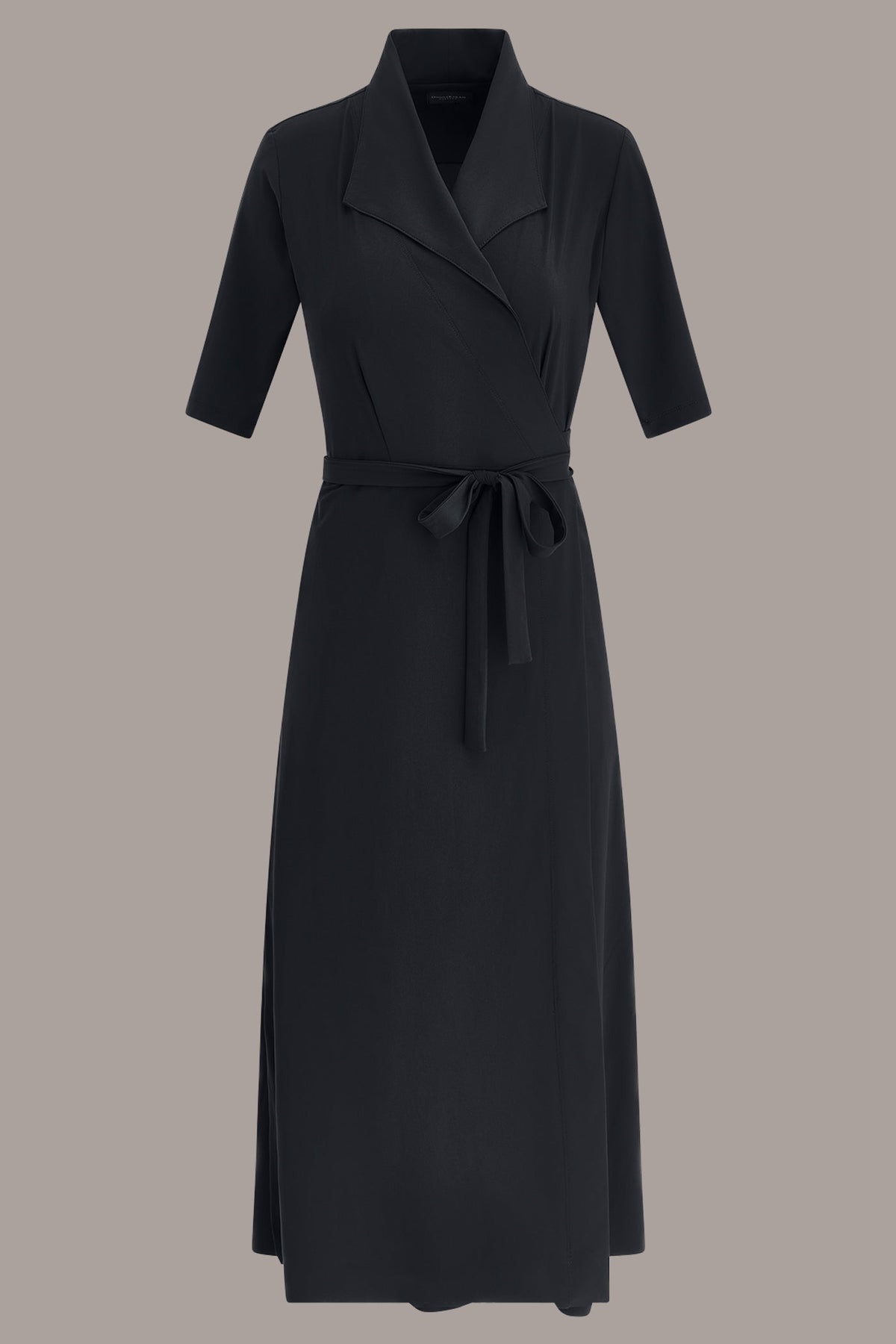 Donna Karan THE MODERN TRAVEL ELBOW-SLEEVE MIDI WRAP DRESS