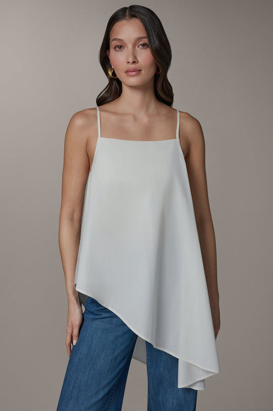 Donna Karan SLEEVELESS ASYMMETRIC TIE BACK BLOUSE