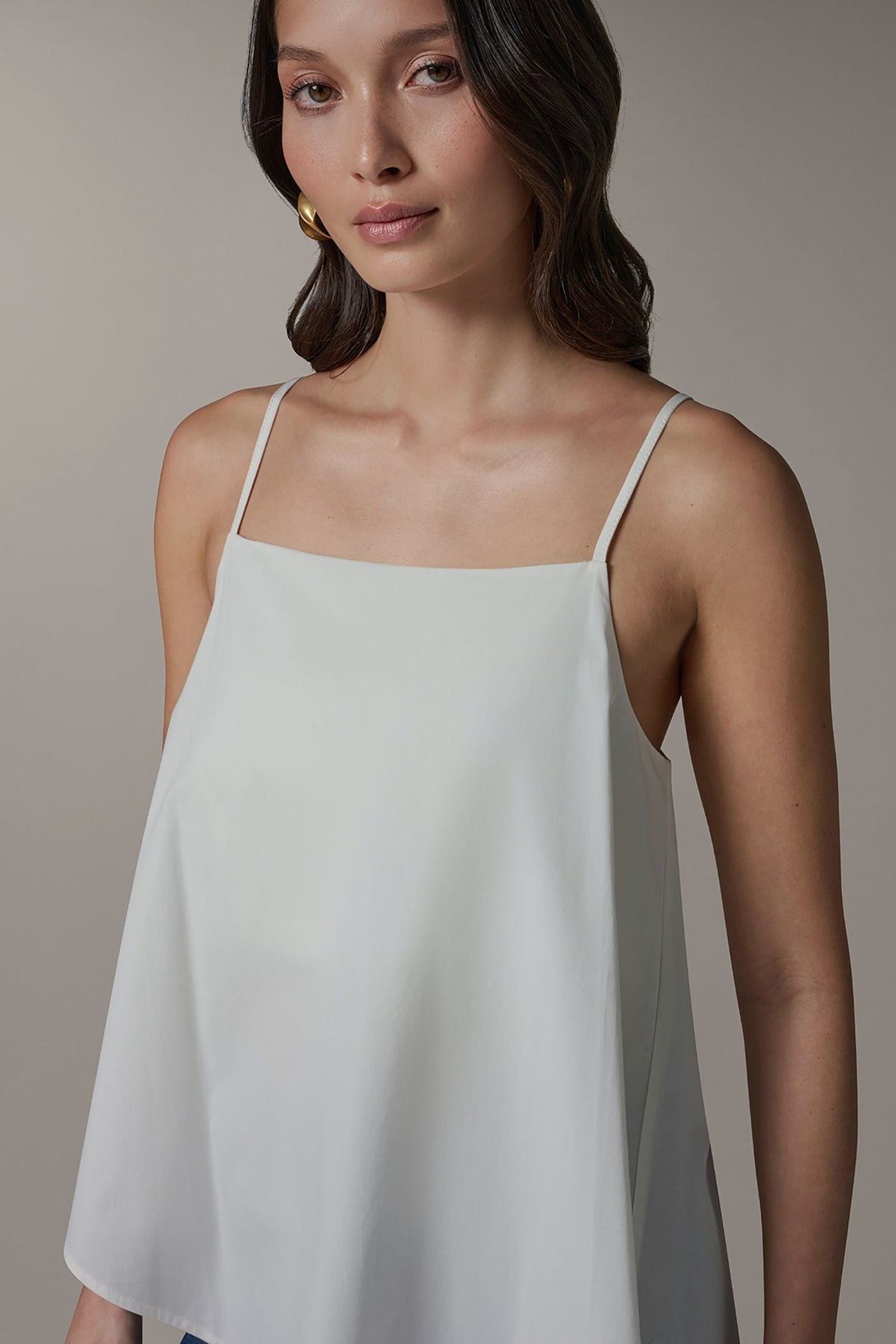 Donna Karan SLEEVELESS ASYMMETRIC TIE BACK BLOUSE