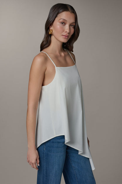 Donna Karan SLEEVELESS ASYMMETRIC TIE BACK BLOUSE