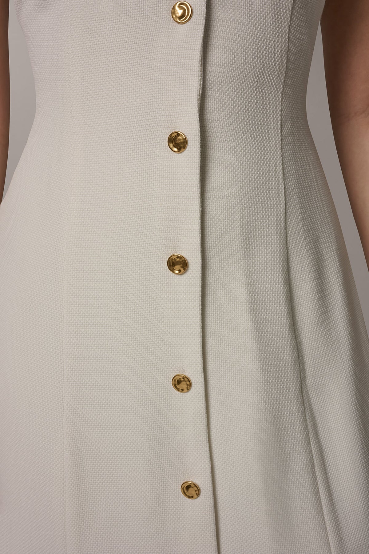 Donna Karan SLEEVELESS CROSS-FRONT MIDI HALTER DRESS