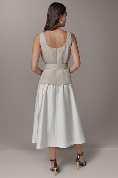 Donna Karan SLEEVELESS MIDI FIT AND FLARE DRESS