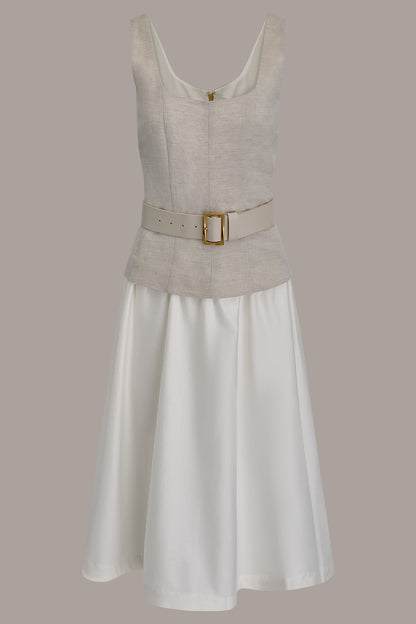 Donna Karan SLEEVELESS MIDI FIT AND FLARE DRESS
