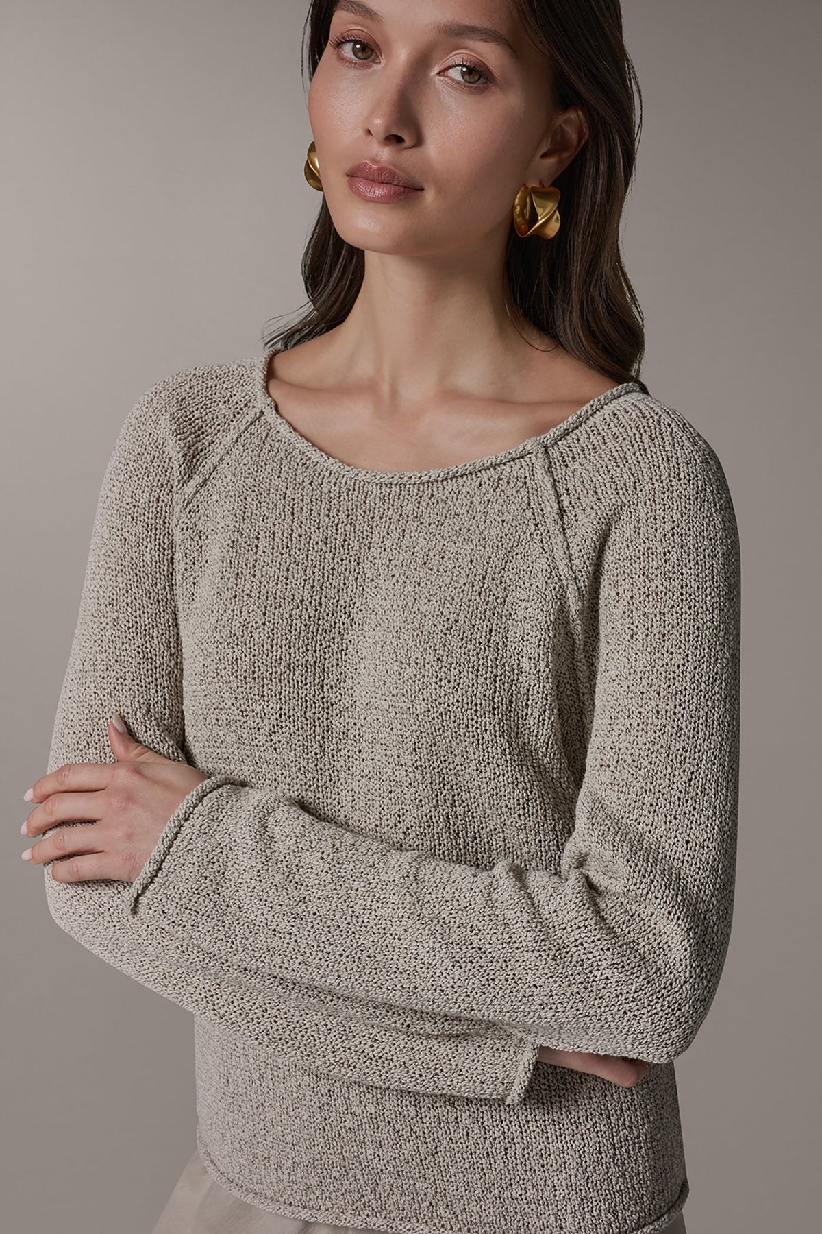 Donna Karan LONG SLEEVE EASY SWEATER