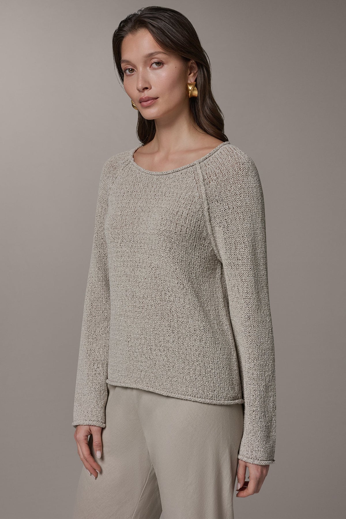 Donna Karan LONG SLEEVE EASY SWEATER