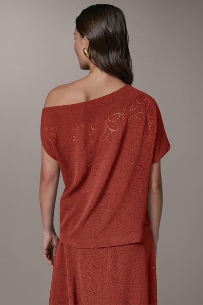 Donna Karan SLEEVELESS ASYMMETRIC LASER CUT TOP