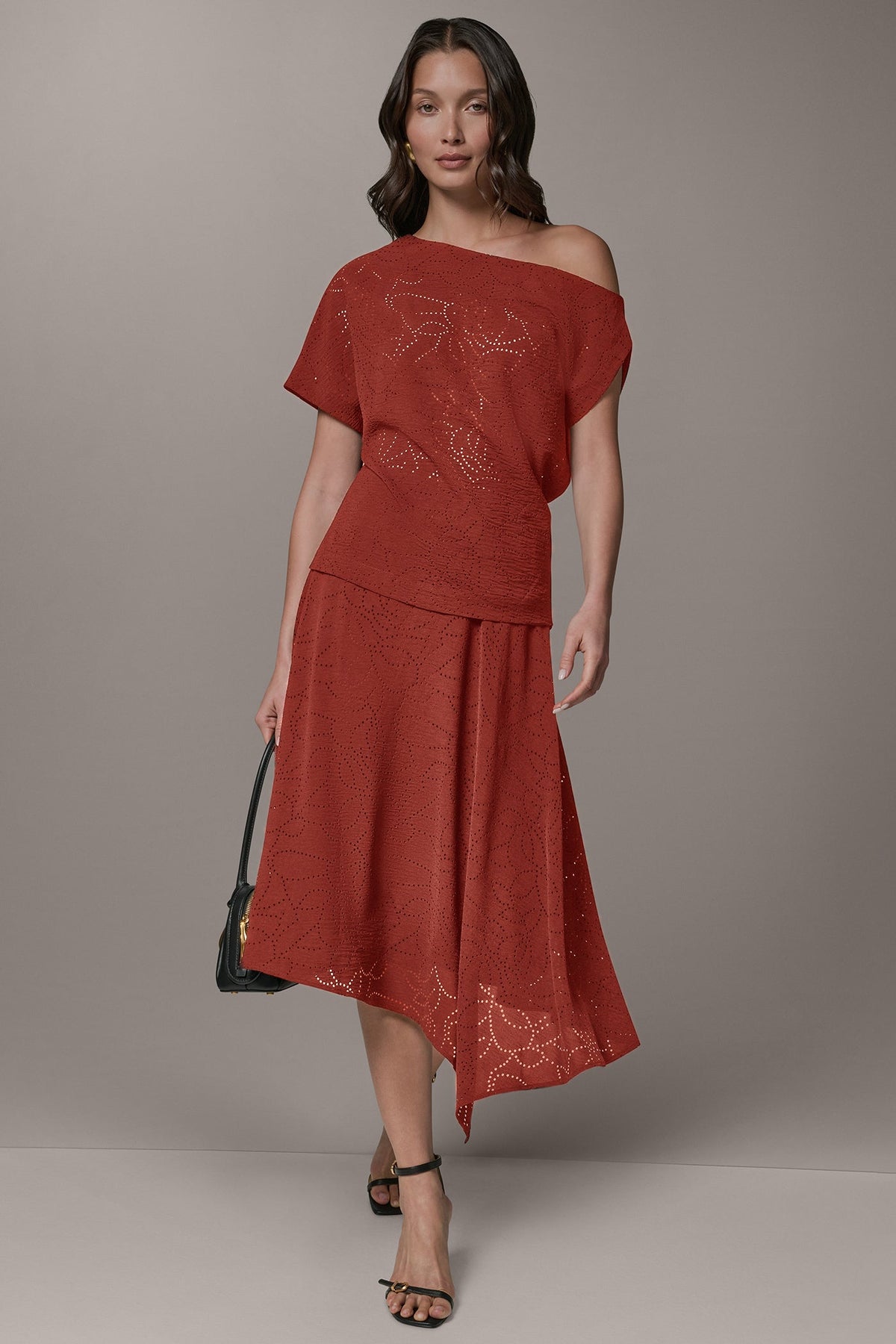 Donna Karan SLEEVELESS ASYMMETRIC LASER CUT TOP