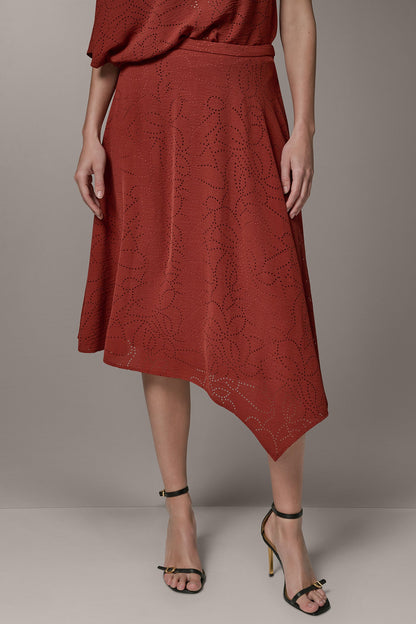 Donna Karan LASER CUT ASYMMETRIC MIDI SKIRT