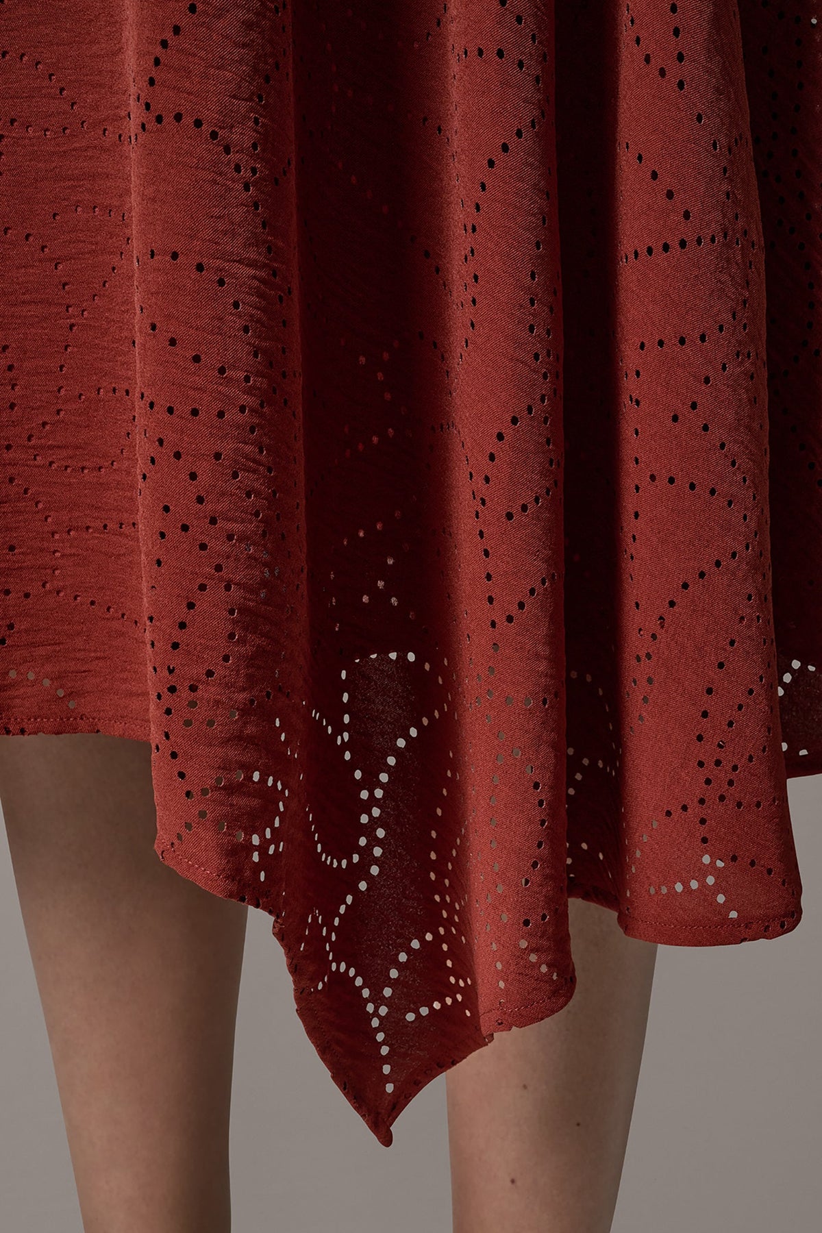 Donna Karan LASER CUT ASYMMETRIC MIDI SKIRT